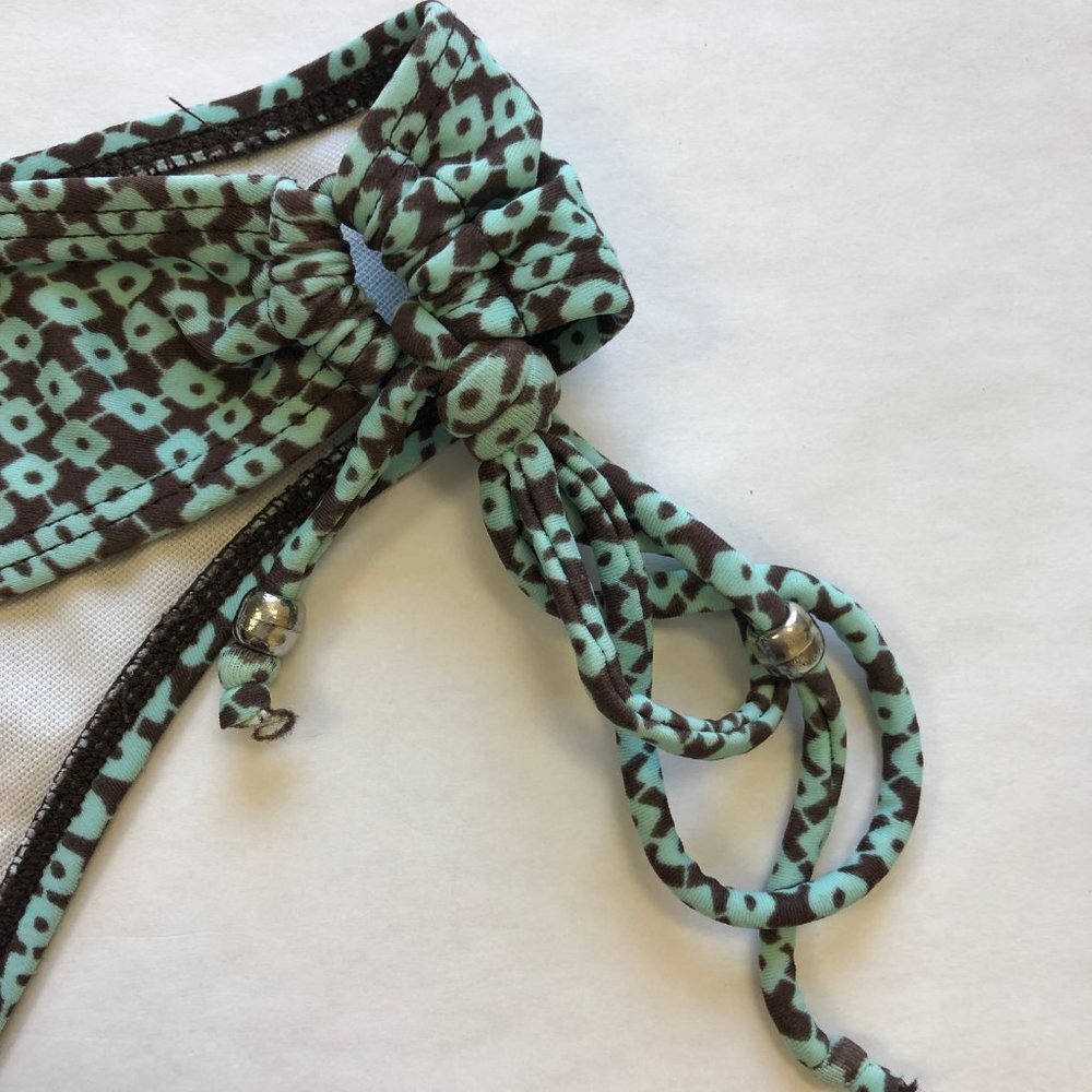 INGEAR (Nordstrom) Brown & Aqua Tie Bikini M EUC - Picture 8 of 8